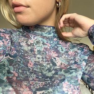 Daily practice by Anthropologie - sheer mock neck top